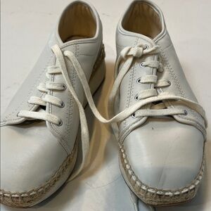 Zara Basic Cream Leather Sneakers